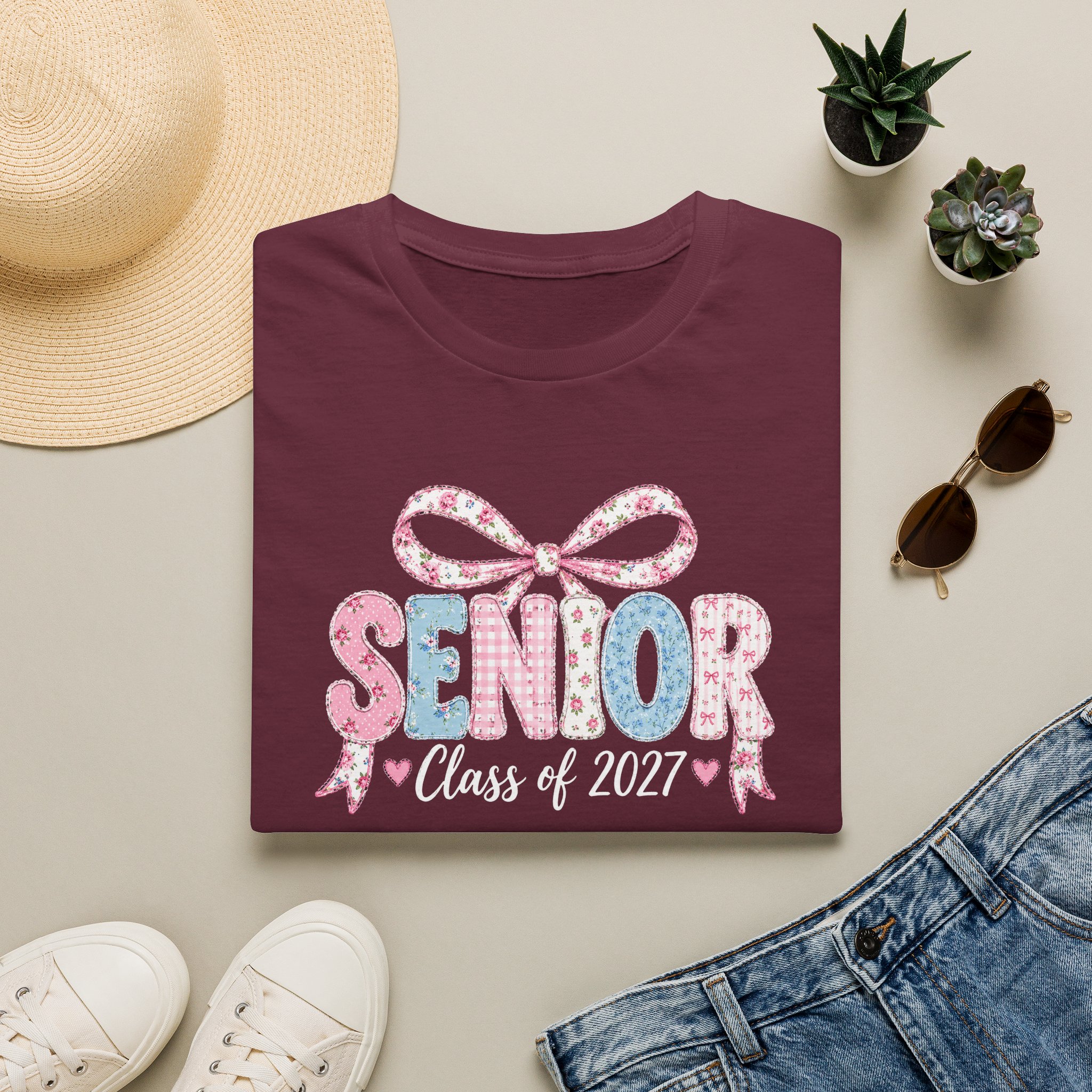 Senior Class of 2027 Bow T-shirt - Image 13