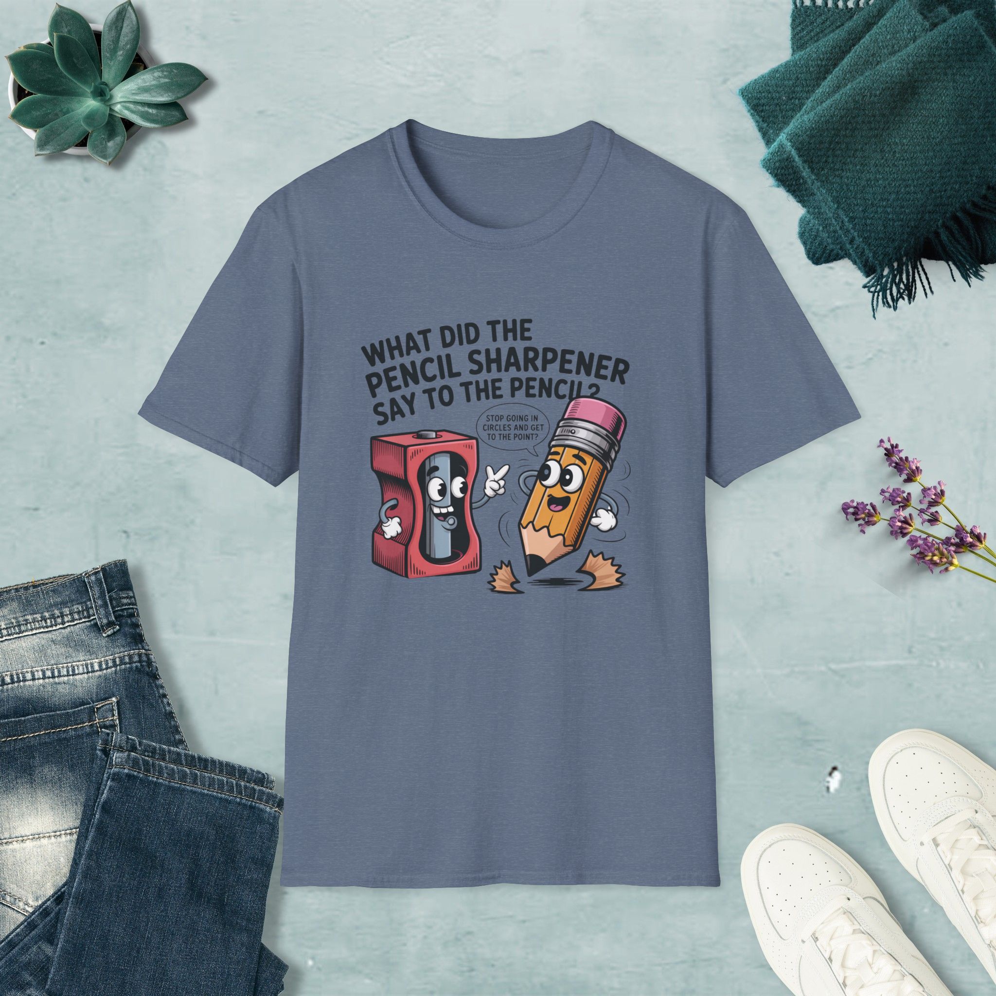 Pencil Sharpener to Pencil Joke T-shirt - Image 18