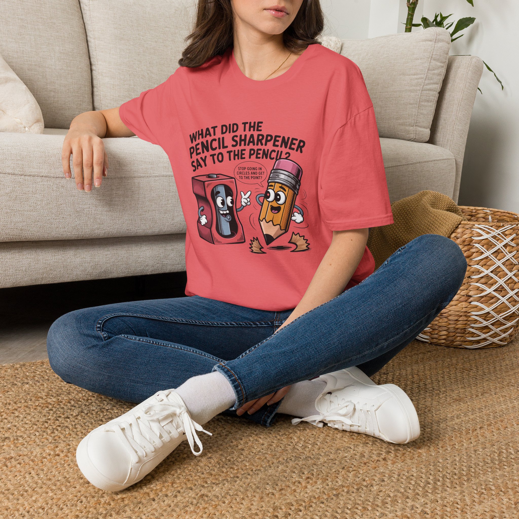 Pencil Sharpener to Pencil Joke T-shirt - Image 20