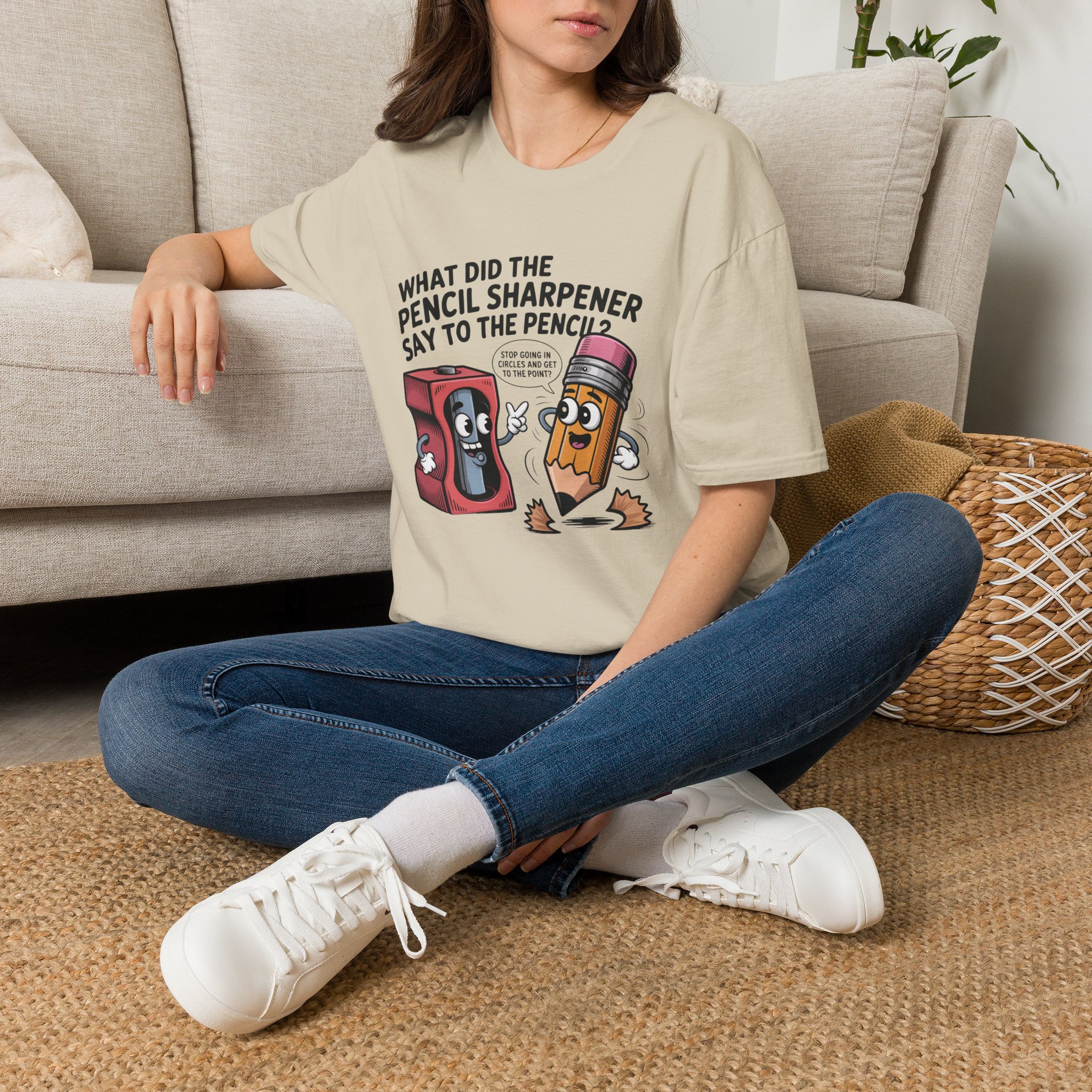 Pencil Sharpener to Pencil Joke T-shirt - Image 8