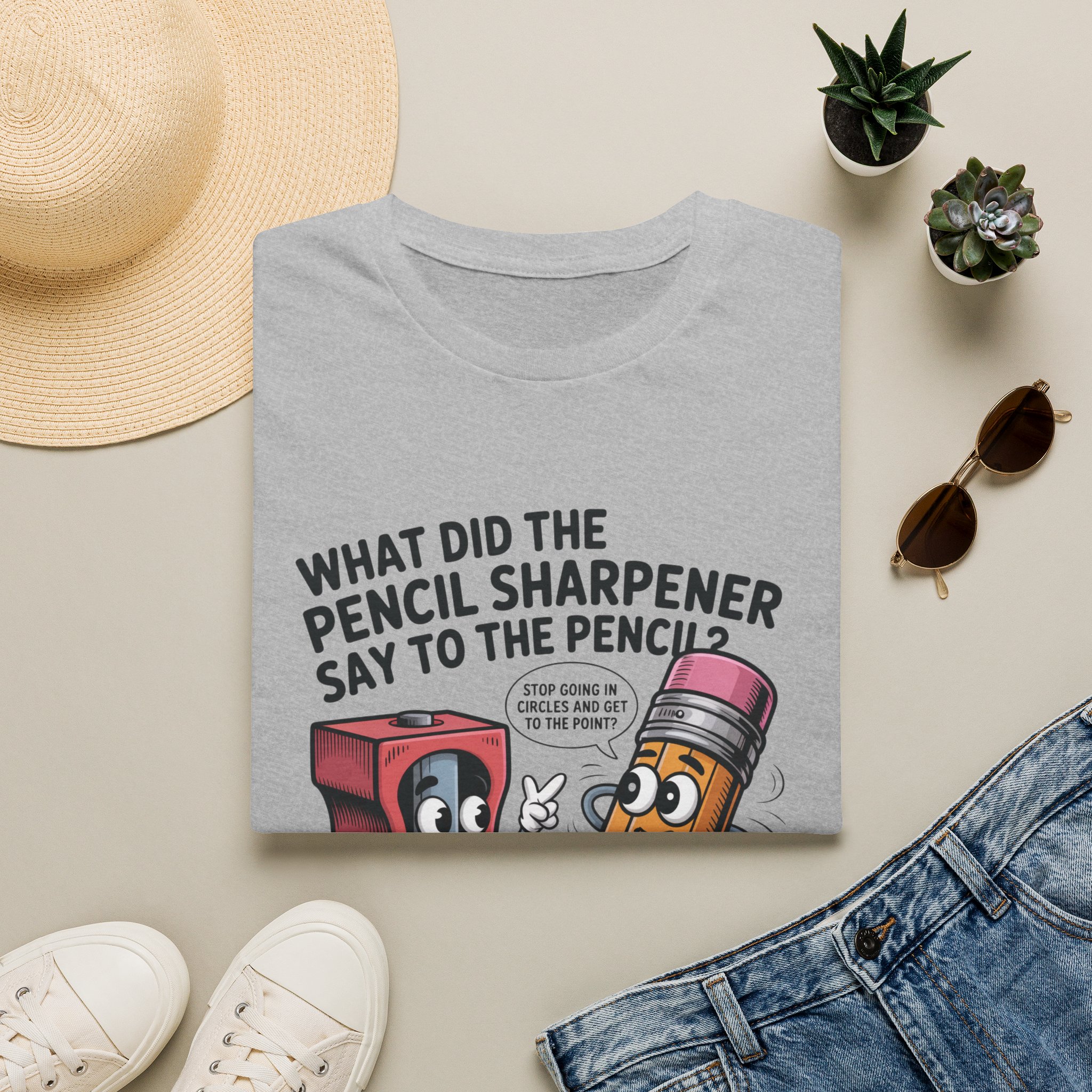 Pencil Sharpener to Pencil Joke T-shirt - Image 10