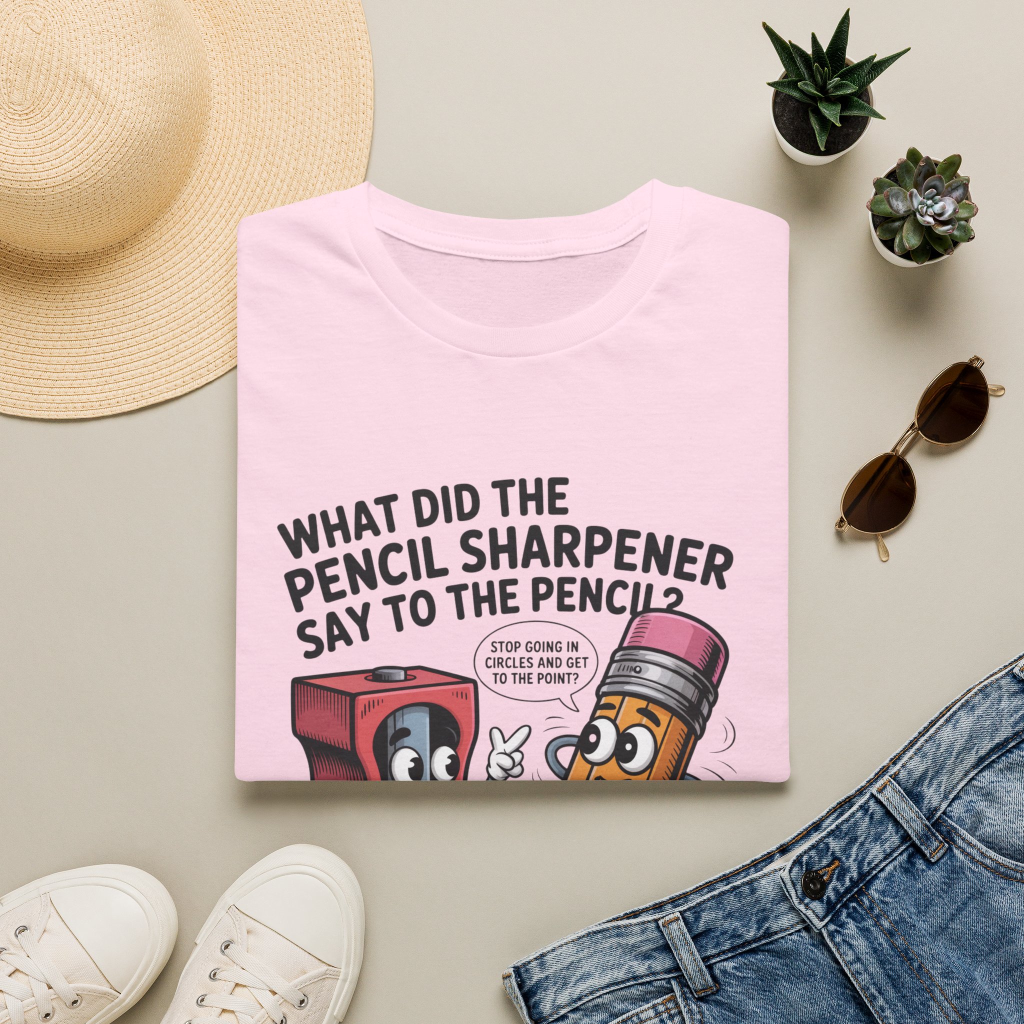 Pencil Sharpener to Pencil Joke T-shirt - Image 25