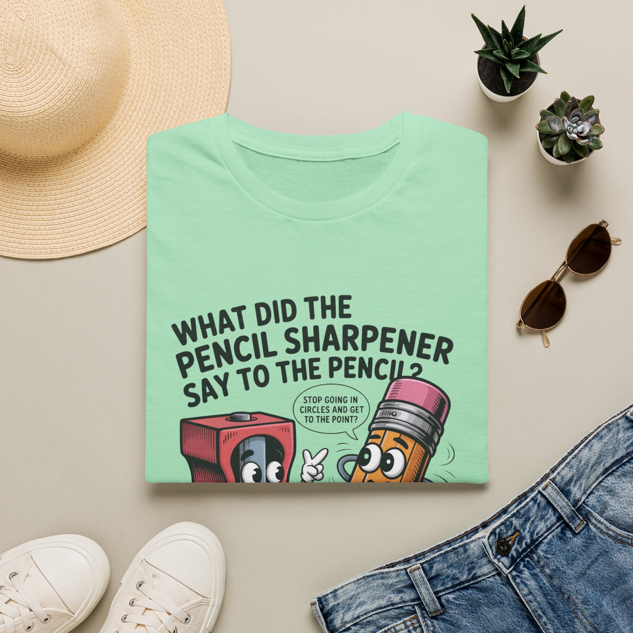 Pencil Sharpener to Pencil Joke T-shirt - Image 2