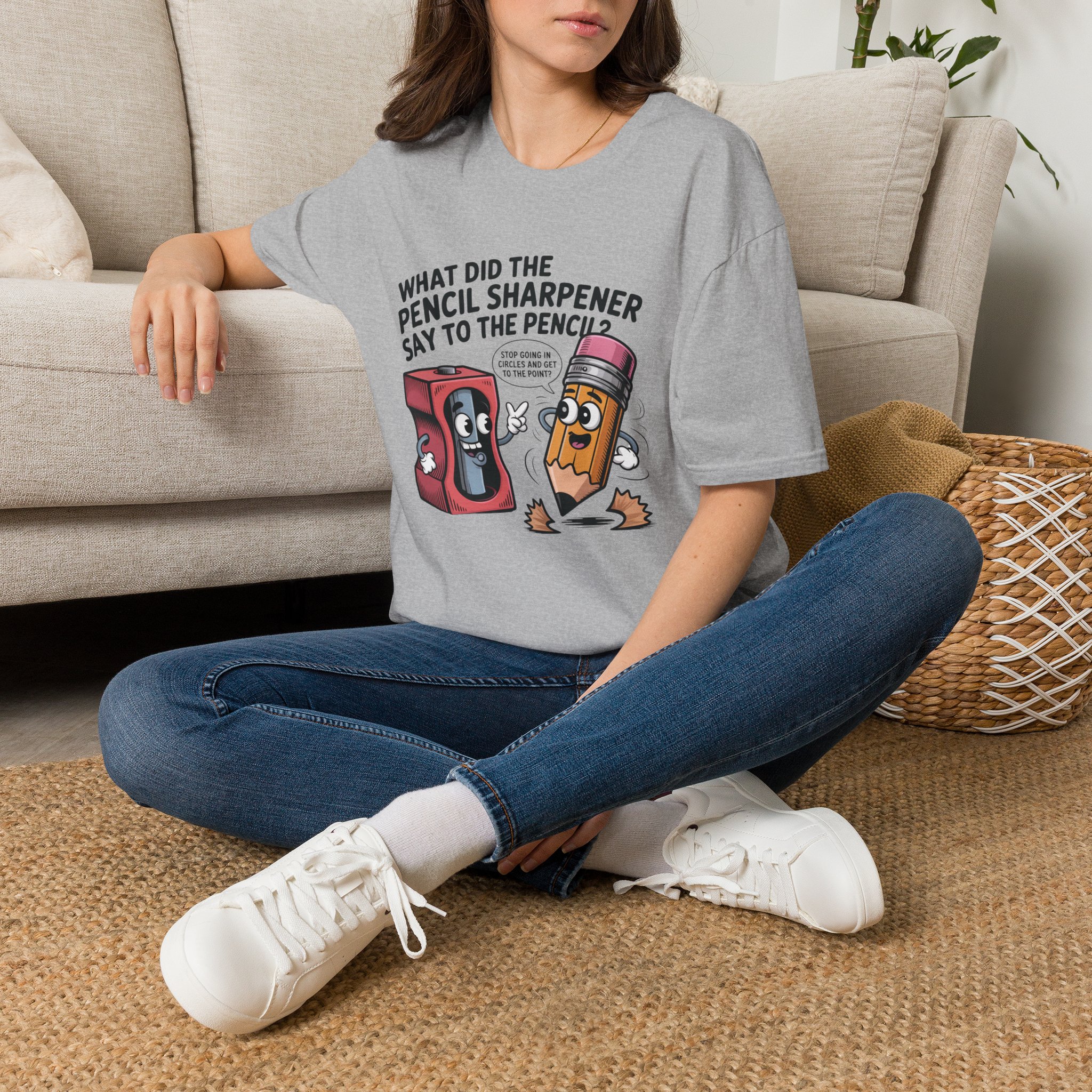 Pencil Sharpener to Pencil Joke T-shirt - Image 11