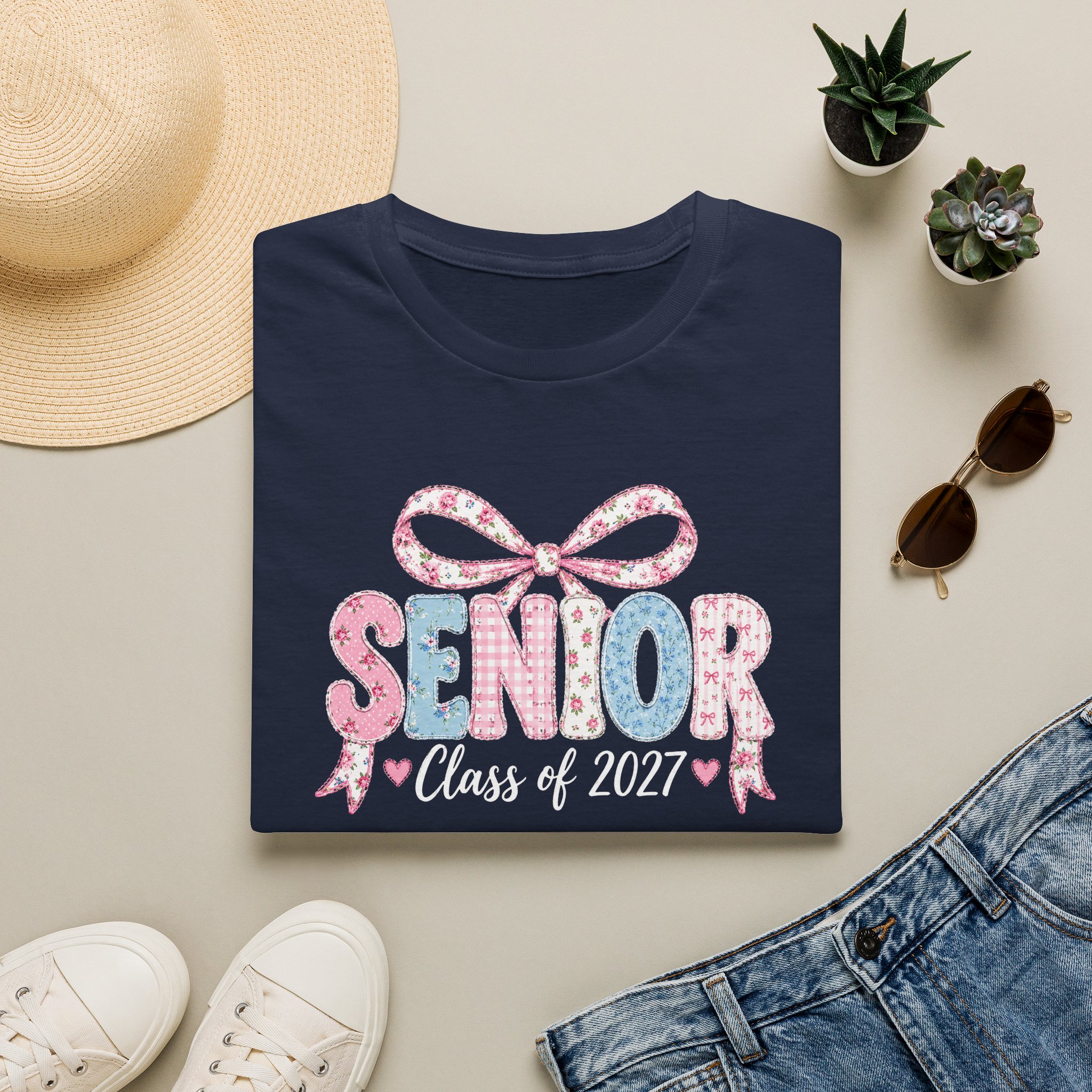 Senior Class of 2027 Bow T-shirt - Image 25