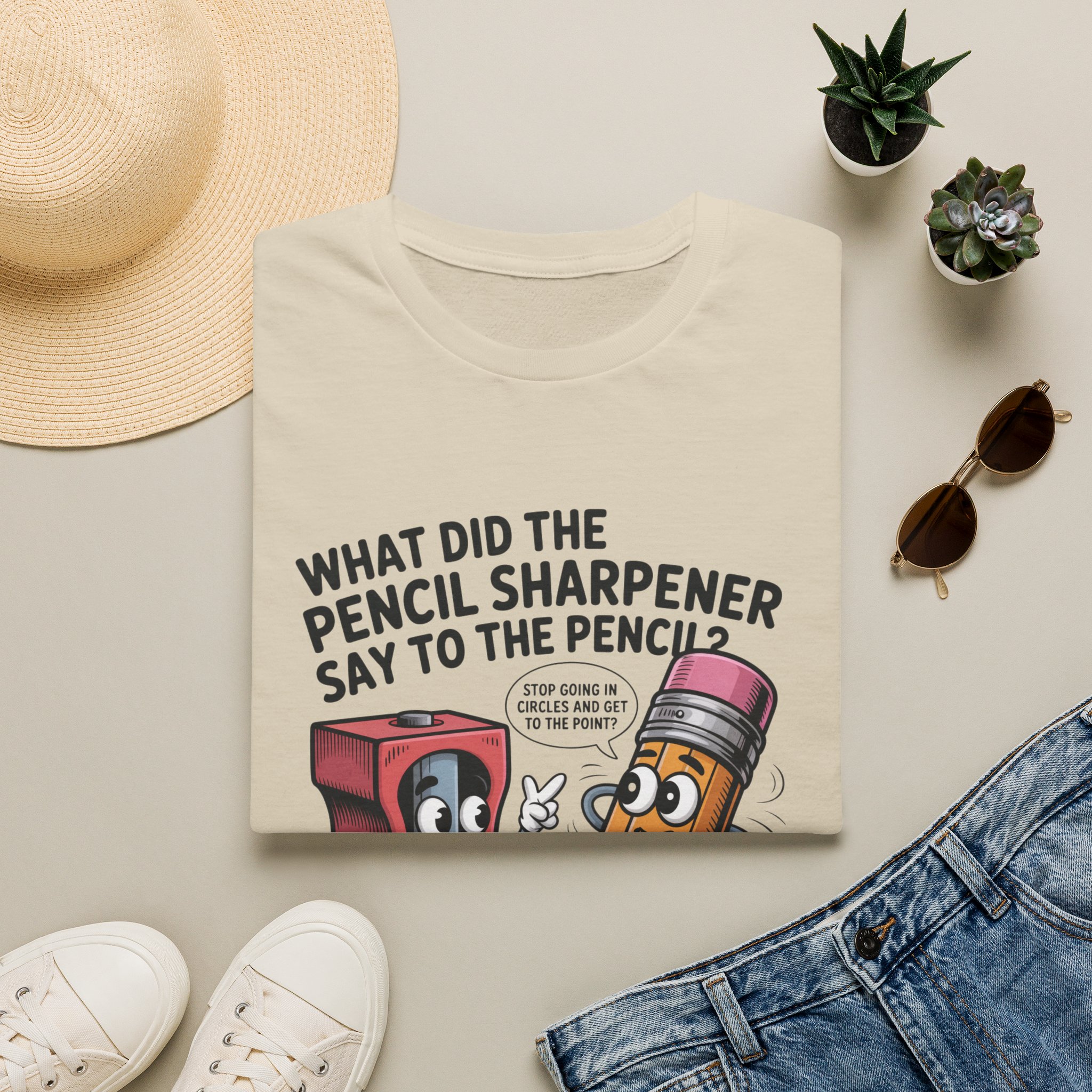 Pencil Sharpener to Pencil Joke T-shirt - Image 7
