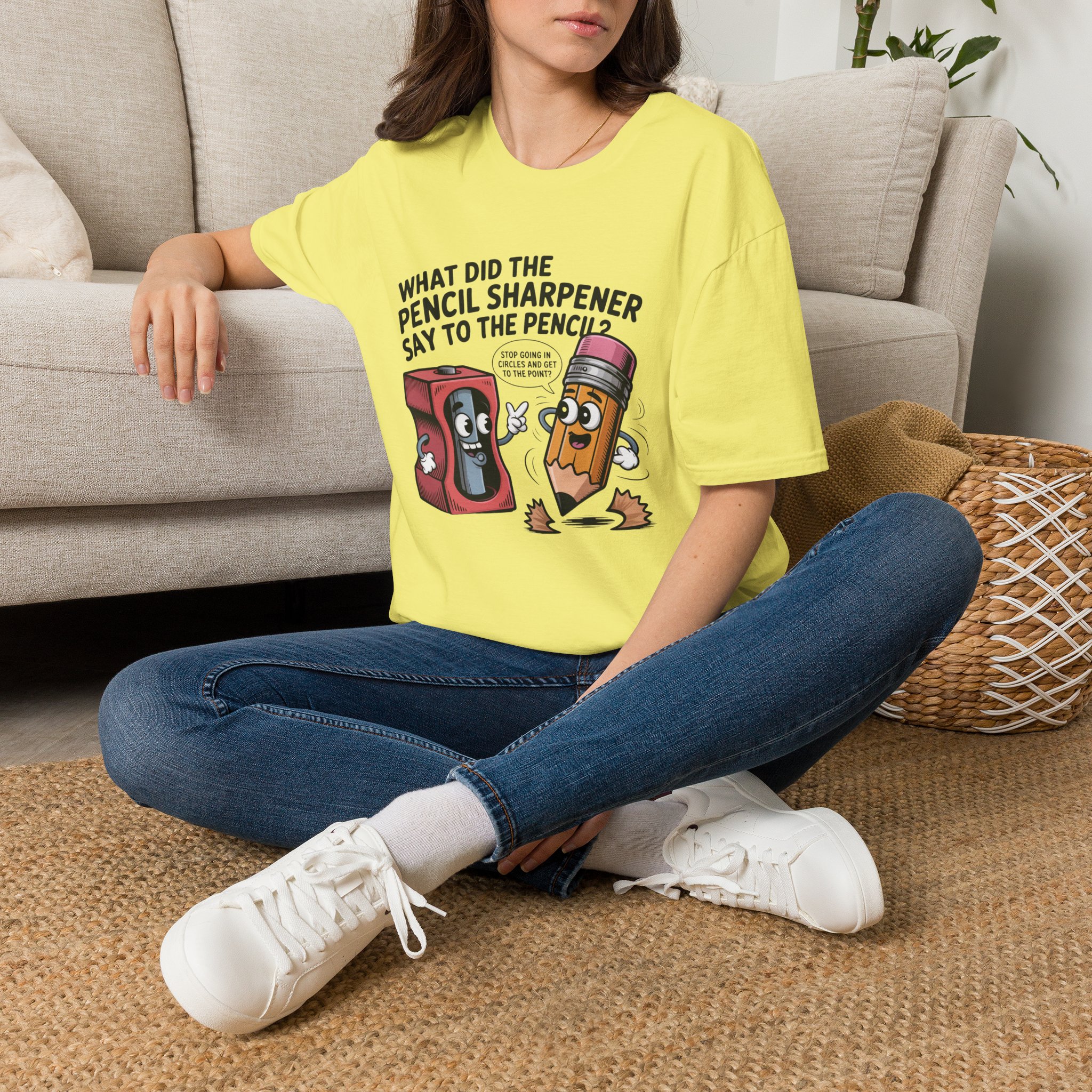 Pencil Sharpener to Pencil Joke T-shirt - Image 23