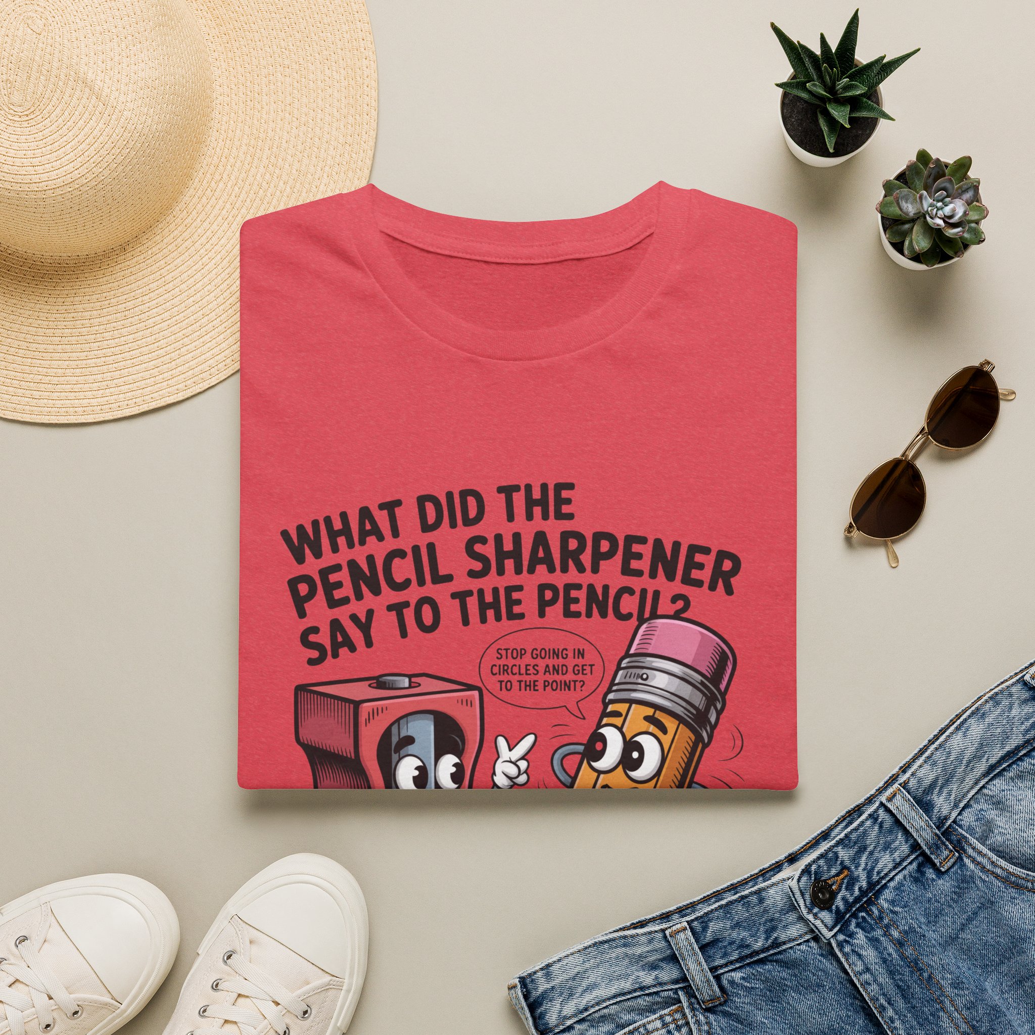 Pencil Sharpener to Pencil Joke T-shirt - Image 28