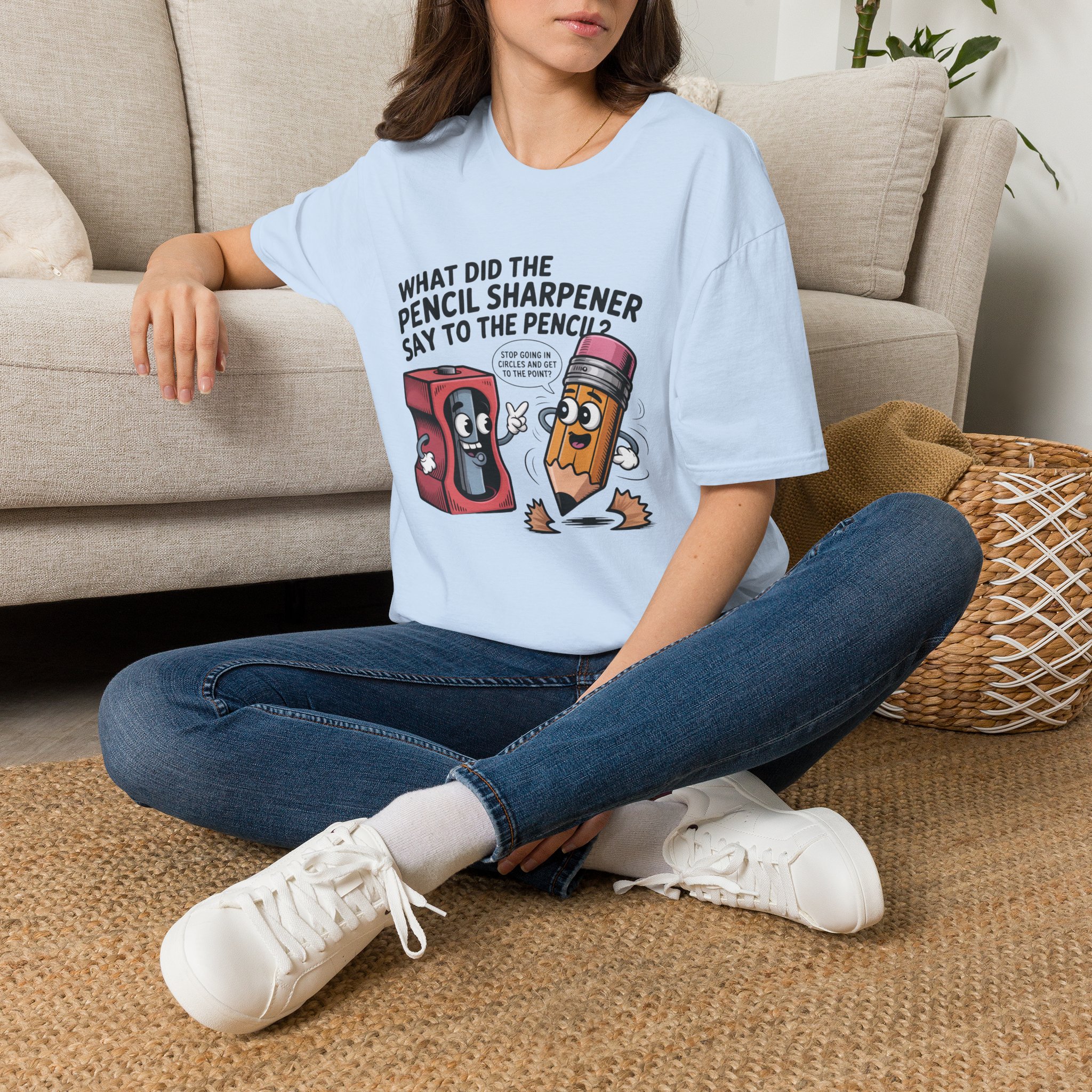 Pencil Sharpener to Pencil Joke T-shirt - Image 14