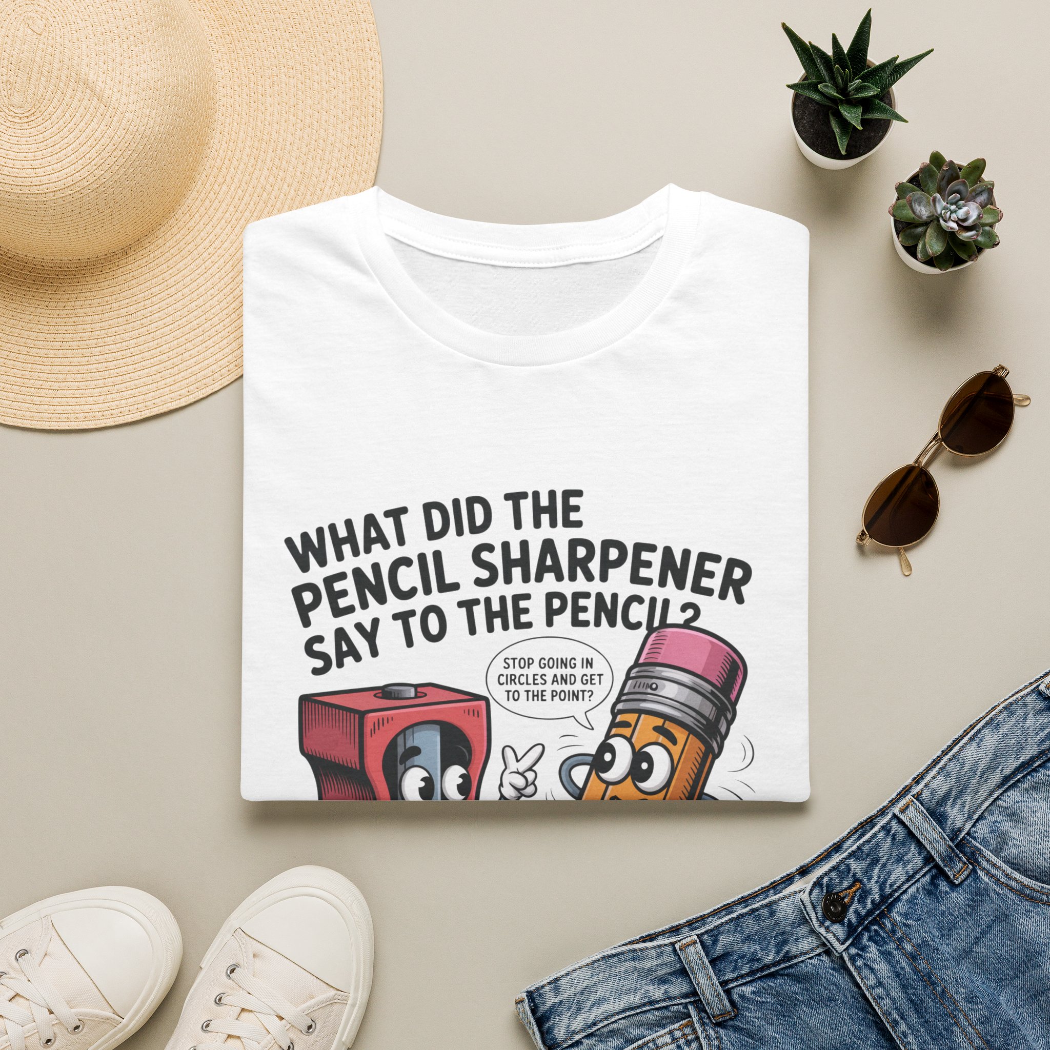 Pencil Sharpener to Pencil Joke T-shirt - Image 4