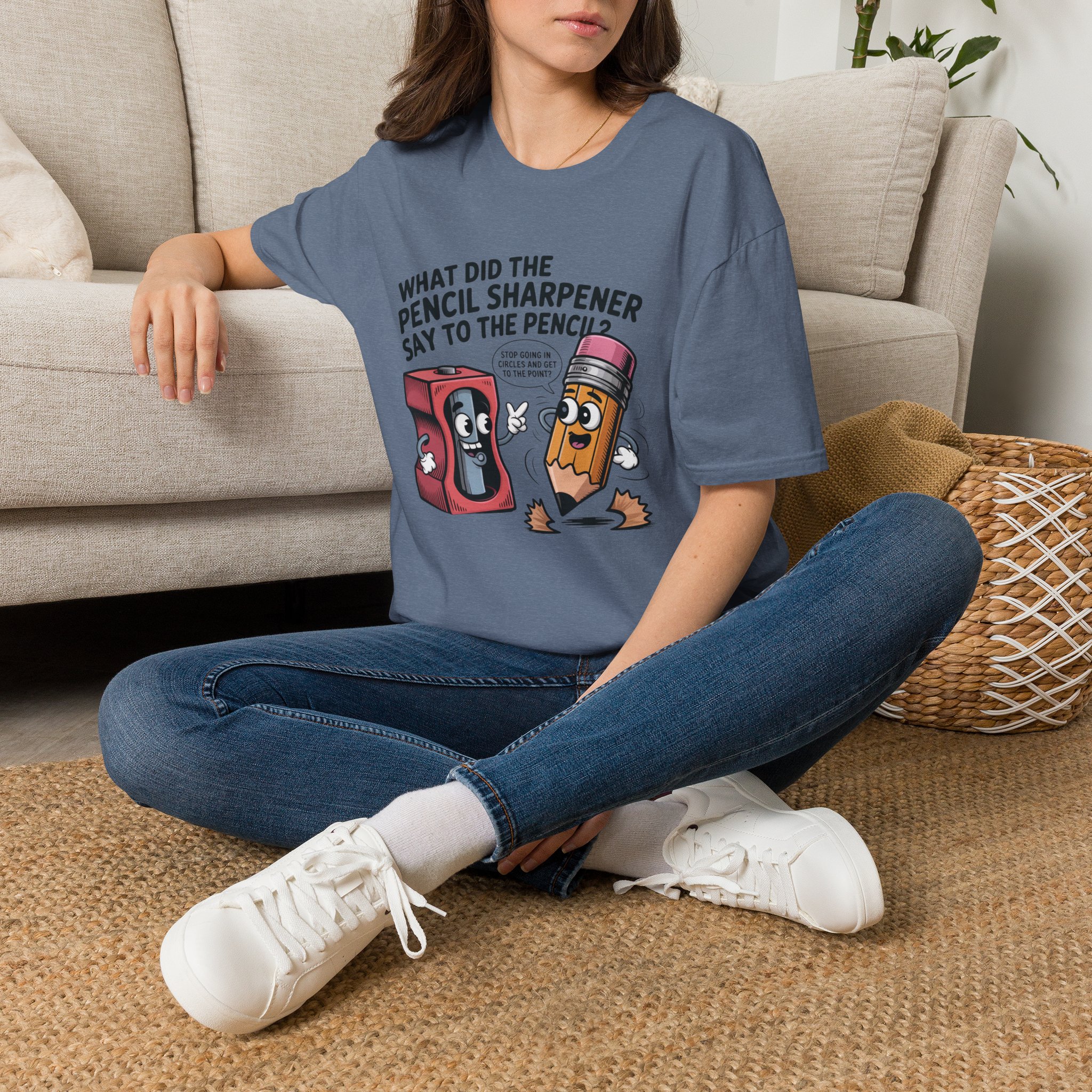 Pencil Sharpener to Pencil Joke T-shirt - Image 17
