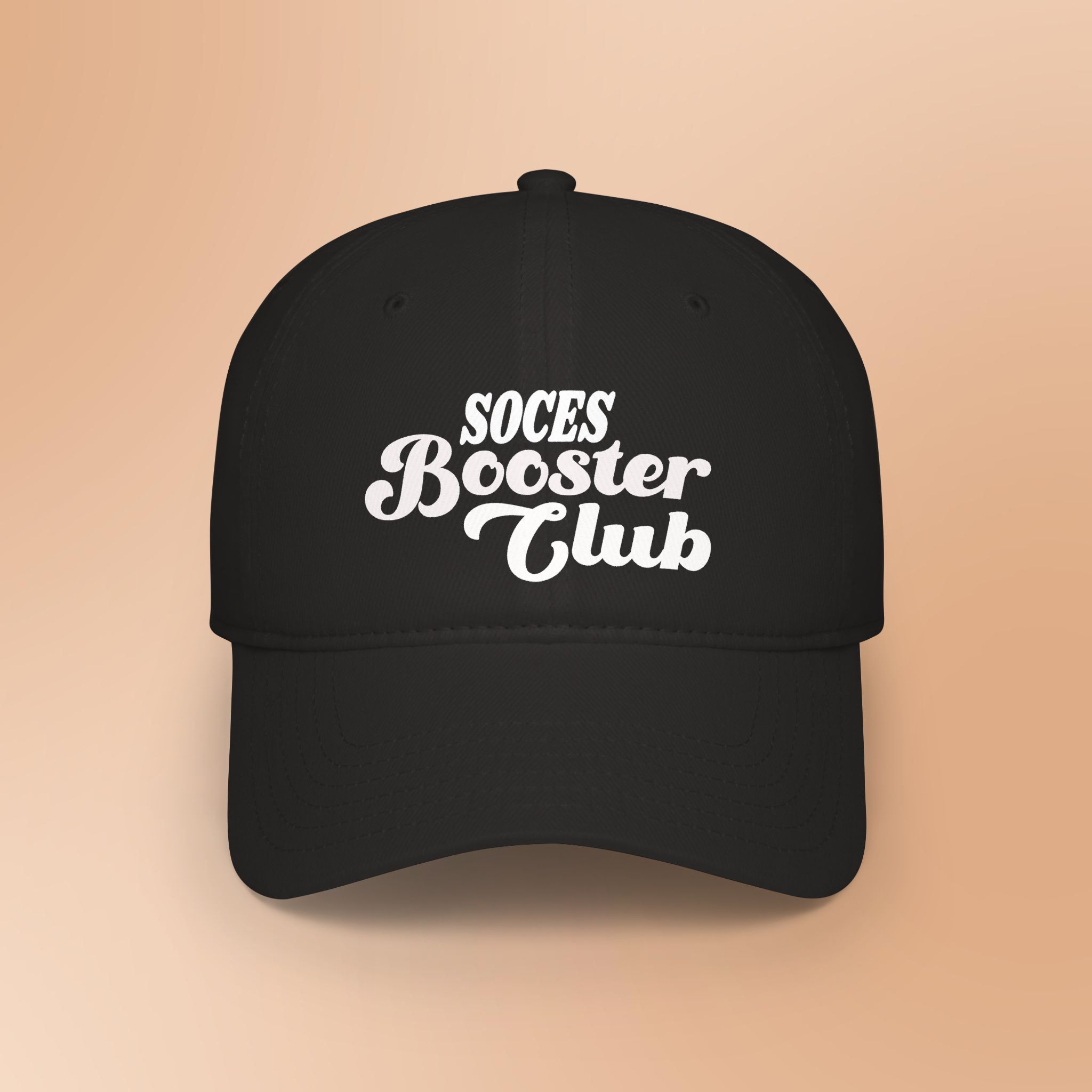 8544352048820294780_2048_custom-1.jpeg Soces Booster Club Low Profile Baseball Cap — Retro Script