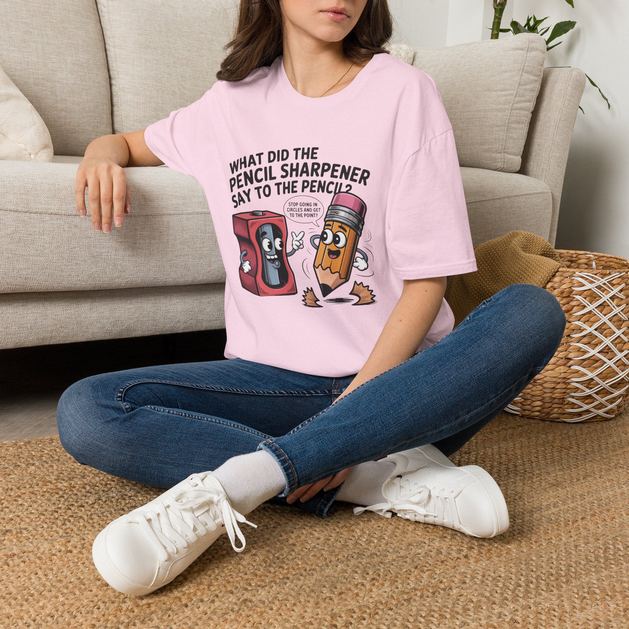 Pencil Sharpener to Pencil Joke T-shirt - Image 26
