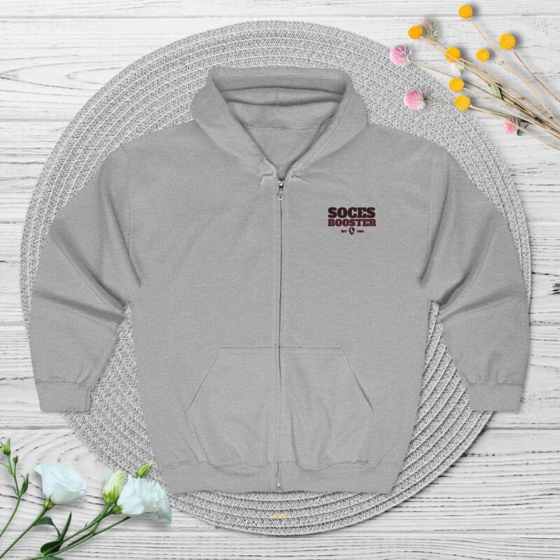 SOCES Booster Zip Hoodie — Full-Zip Sweatshirt -Front & Back