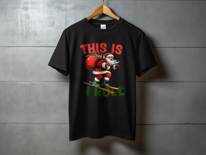 Skiing Santa This Is How I Roll T-Shirt