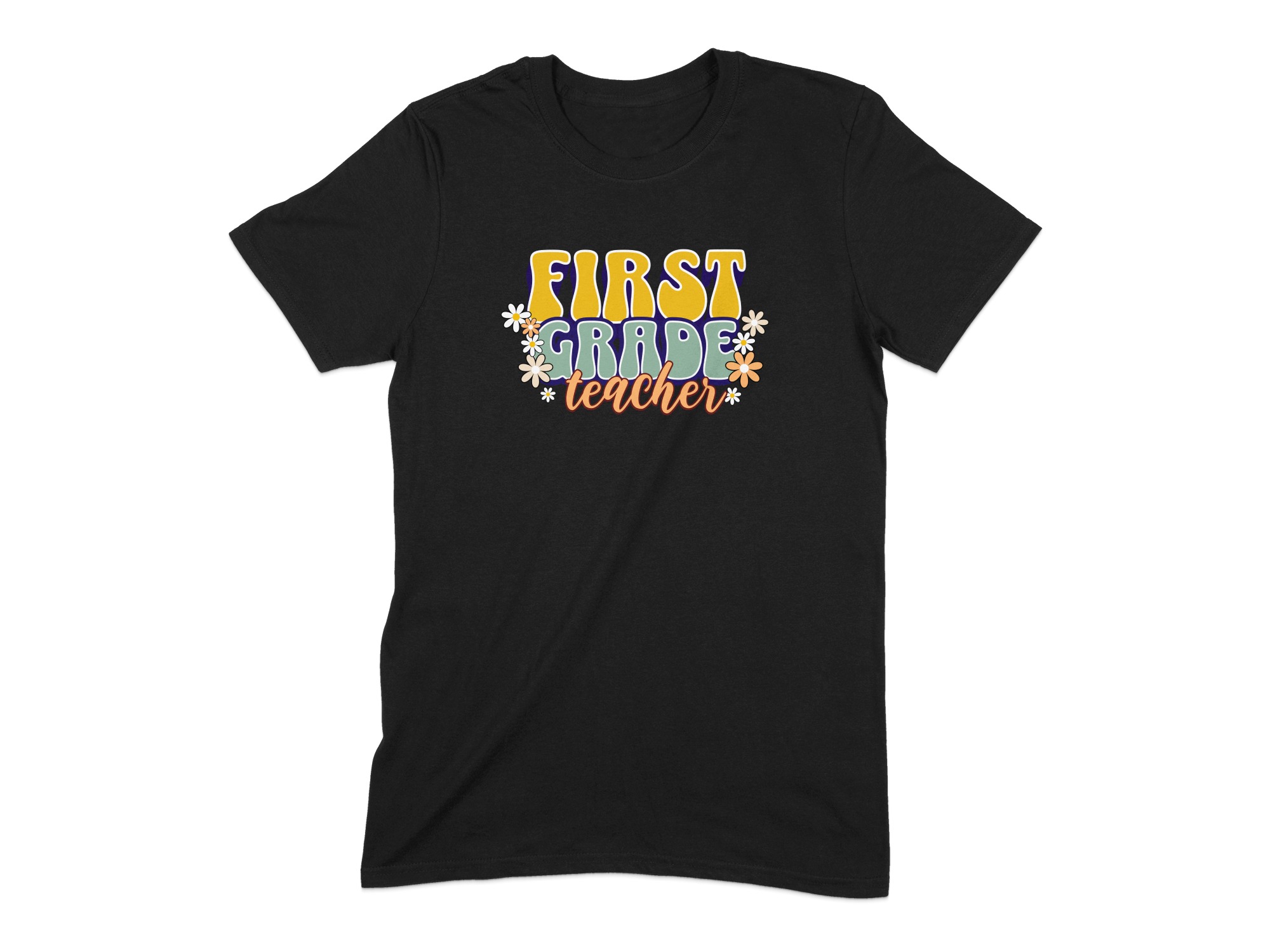 07b1b0b9-5bf5-4ae3-8d28-c652802dbf99 Retro First Grade Teacher T-Shirt
