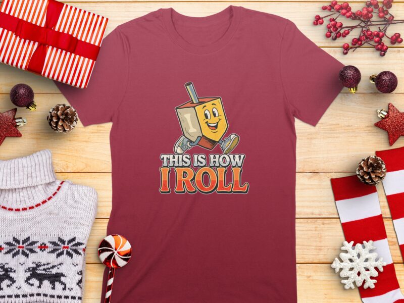 This Is How I Roll Dreidel Hanukkah Jewish Holiday T-Shirt
