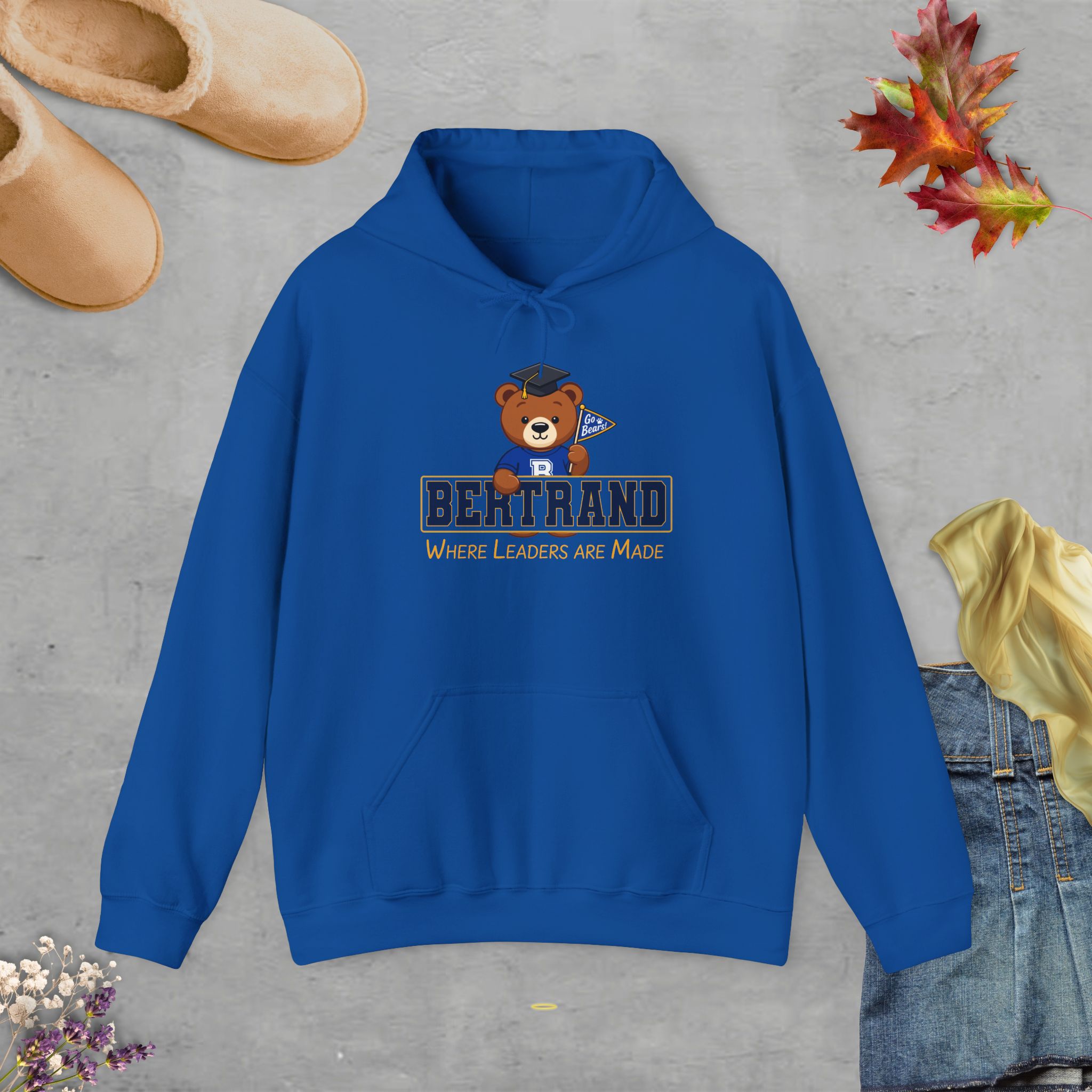 15049544642764360052_4096_custom.jpeg Bertrand Bear Hoodie — Cute Mascot College-Style Pullover