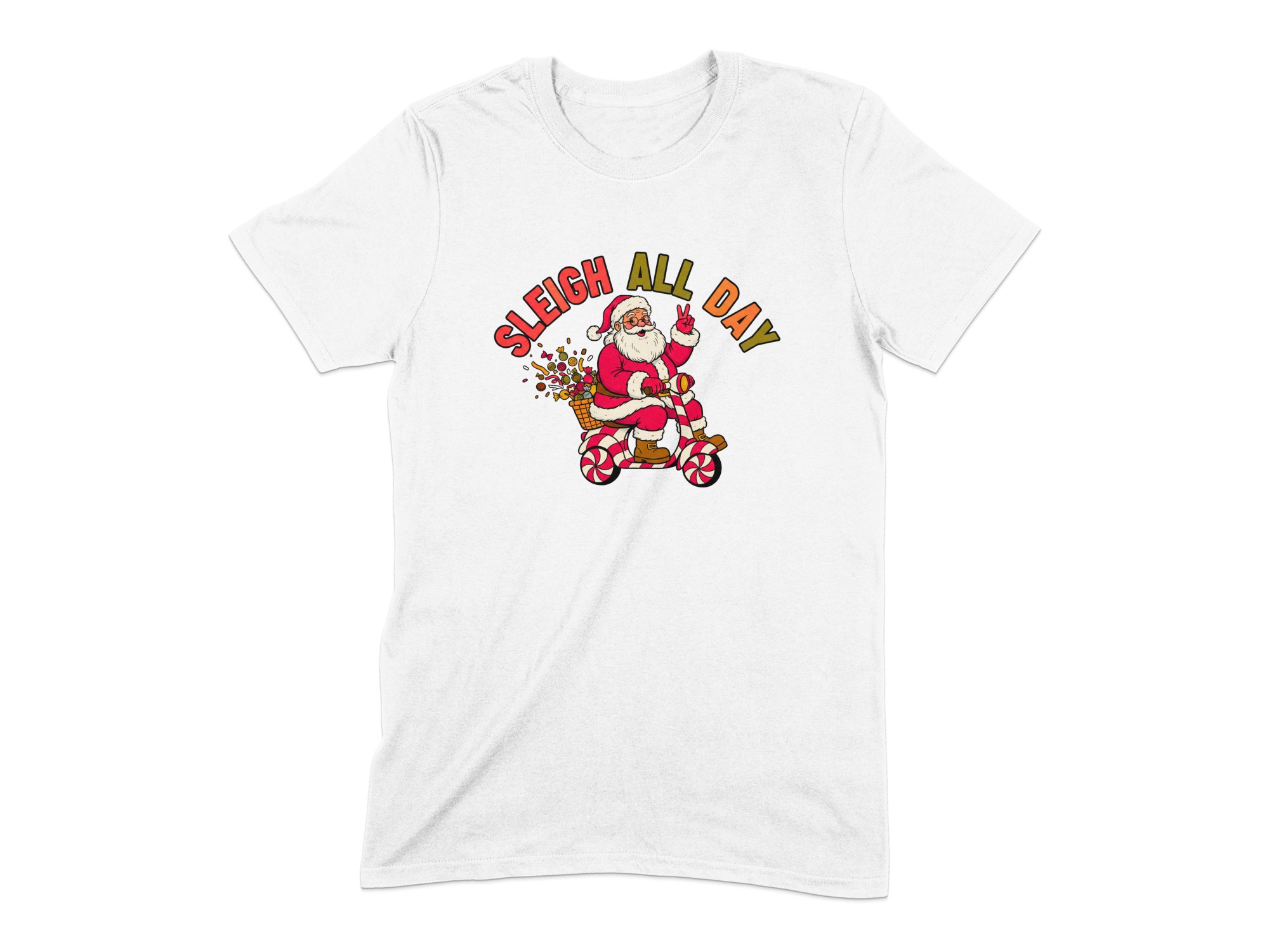 Retro Sleigh All Day Santa T-Shirt