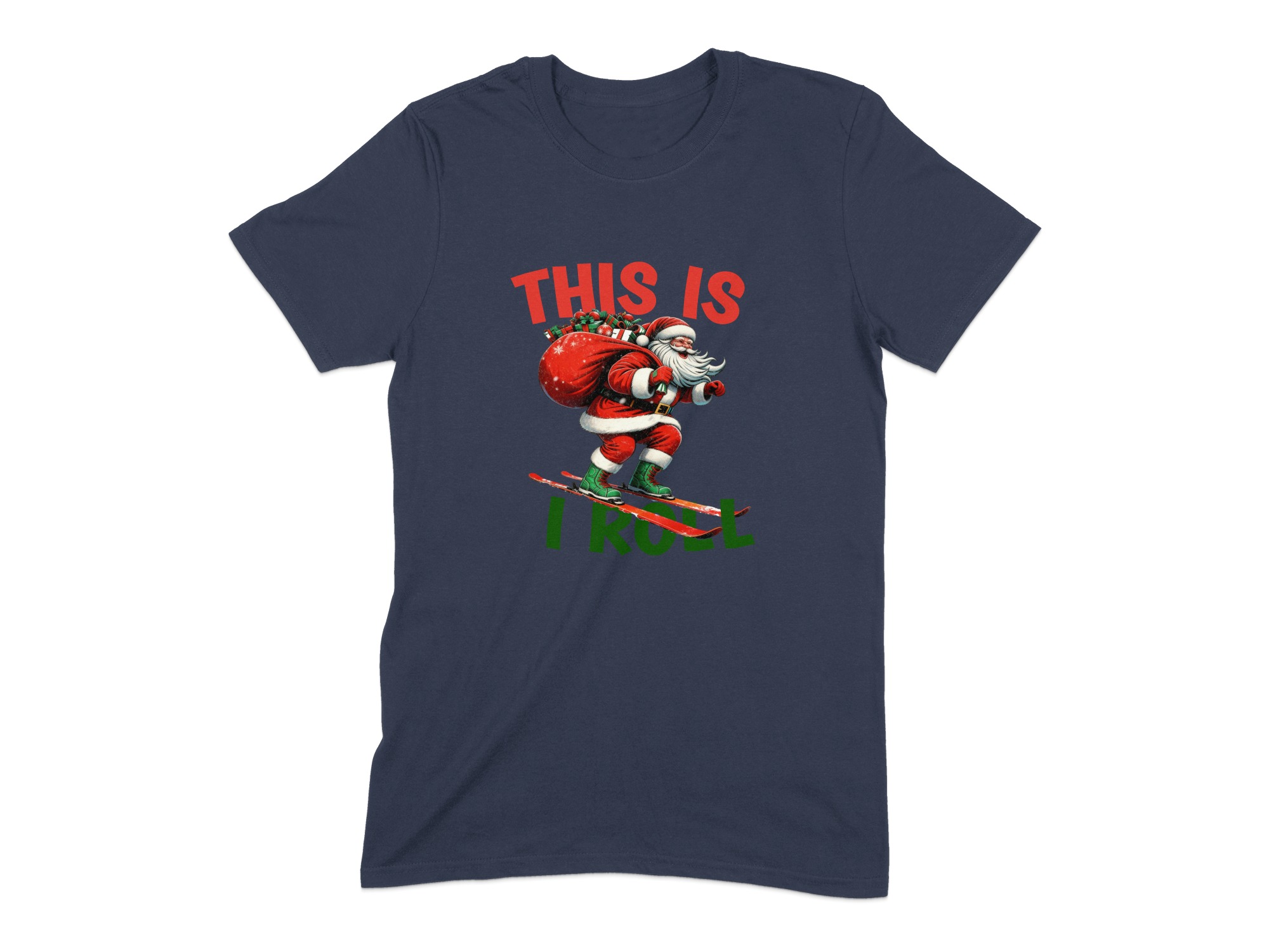 Skiing Santa This Is How I Roll T-Shirt