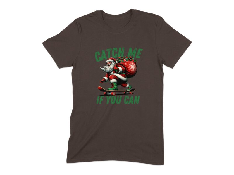 Skateboarding Santa Catch Me If You Can T-Shirt