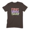 Retro First Grade Teacher Shirt | Groovy Daisy Tee