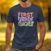 Retro First Grade Teacher Shirt | Groovy Daisy Tee