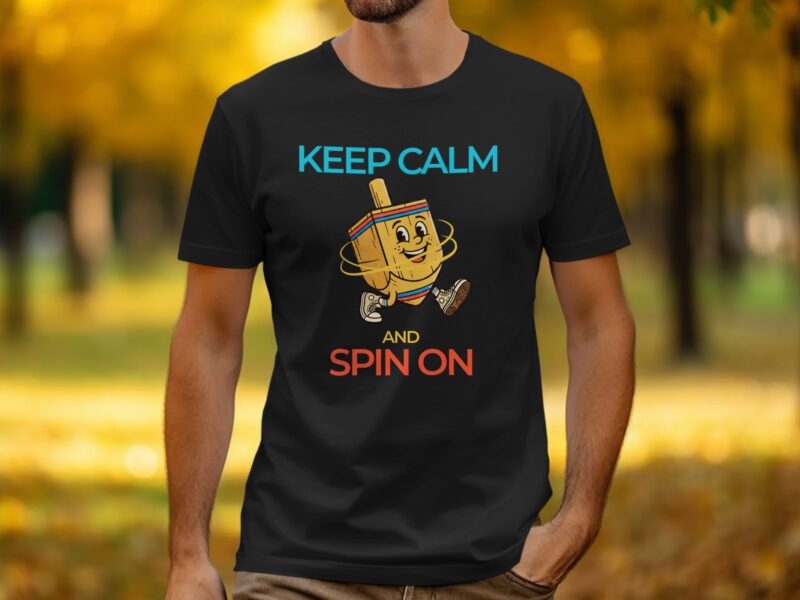 Keep Calm and Spin On Hanukkah Dreidel T-Shirt