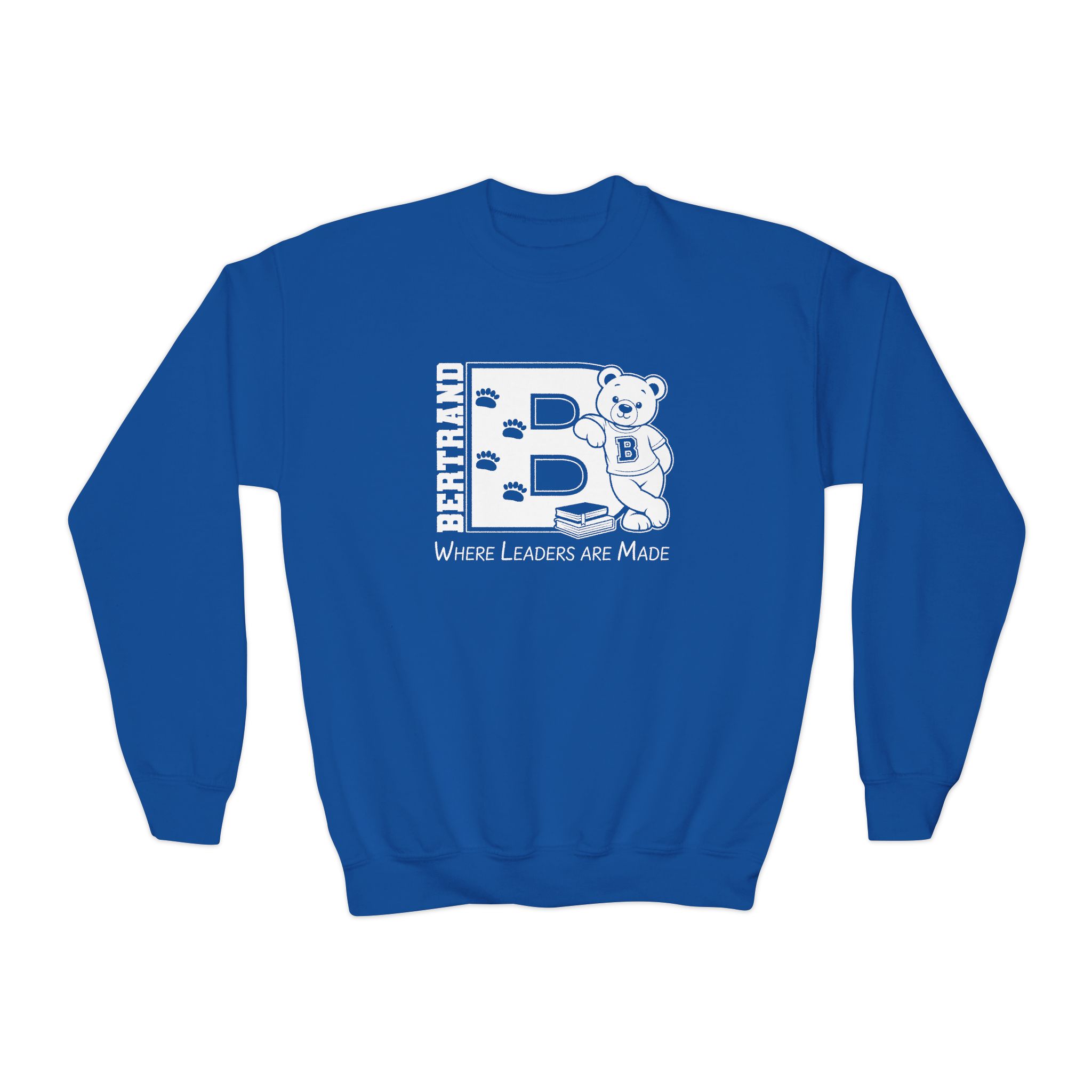 3521254103201558928_2048.jpeg School Special - YOUTH - Bertrand "B" Bear Crewneck sweatshirt (No Hood) Hoodie (Front print)
