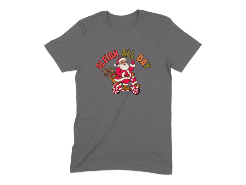Retro Sleigh All Day Santa T-Shirt