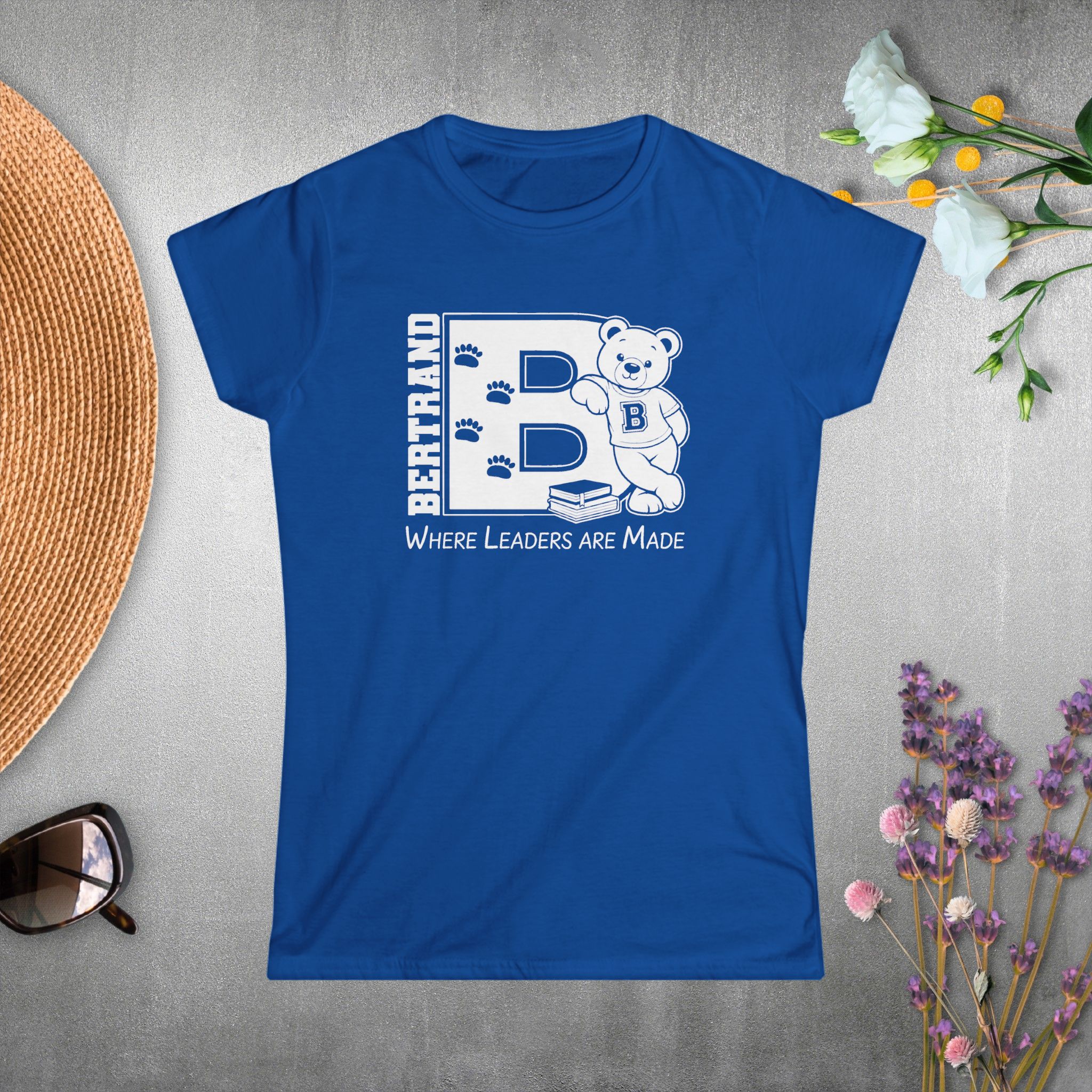 3758459818924413178_2048_custom.jpeg SCHOOL SPECIAL: - Bertrand "B" Bear Tee -Adult - Ladies