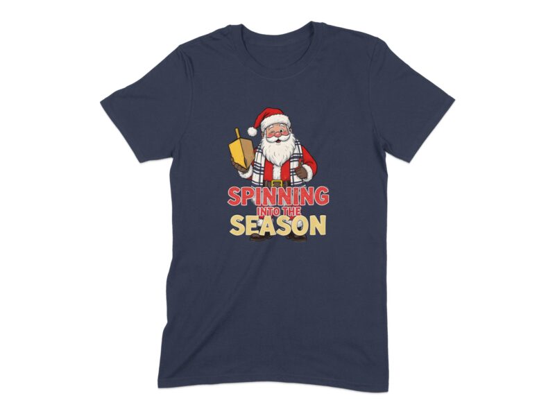 Spinning Into the Season Santa Dreidel T-Shirt