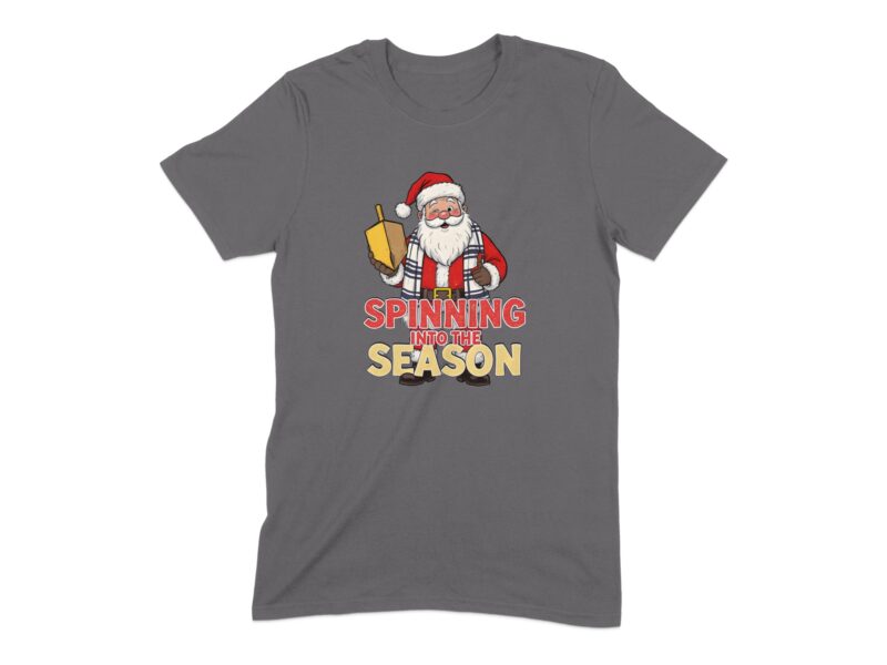 Spinning Into the Season Santa Dreidel T-Shirt