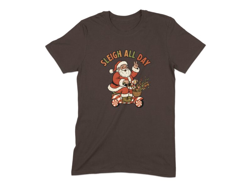 Retro Sleigh All Day Santa T-Shirt