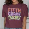 Retro Groovy Fifth Grade Teacher T-Shirt