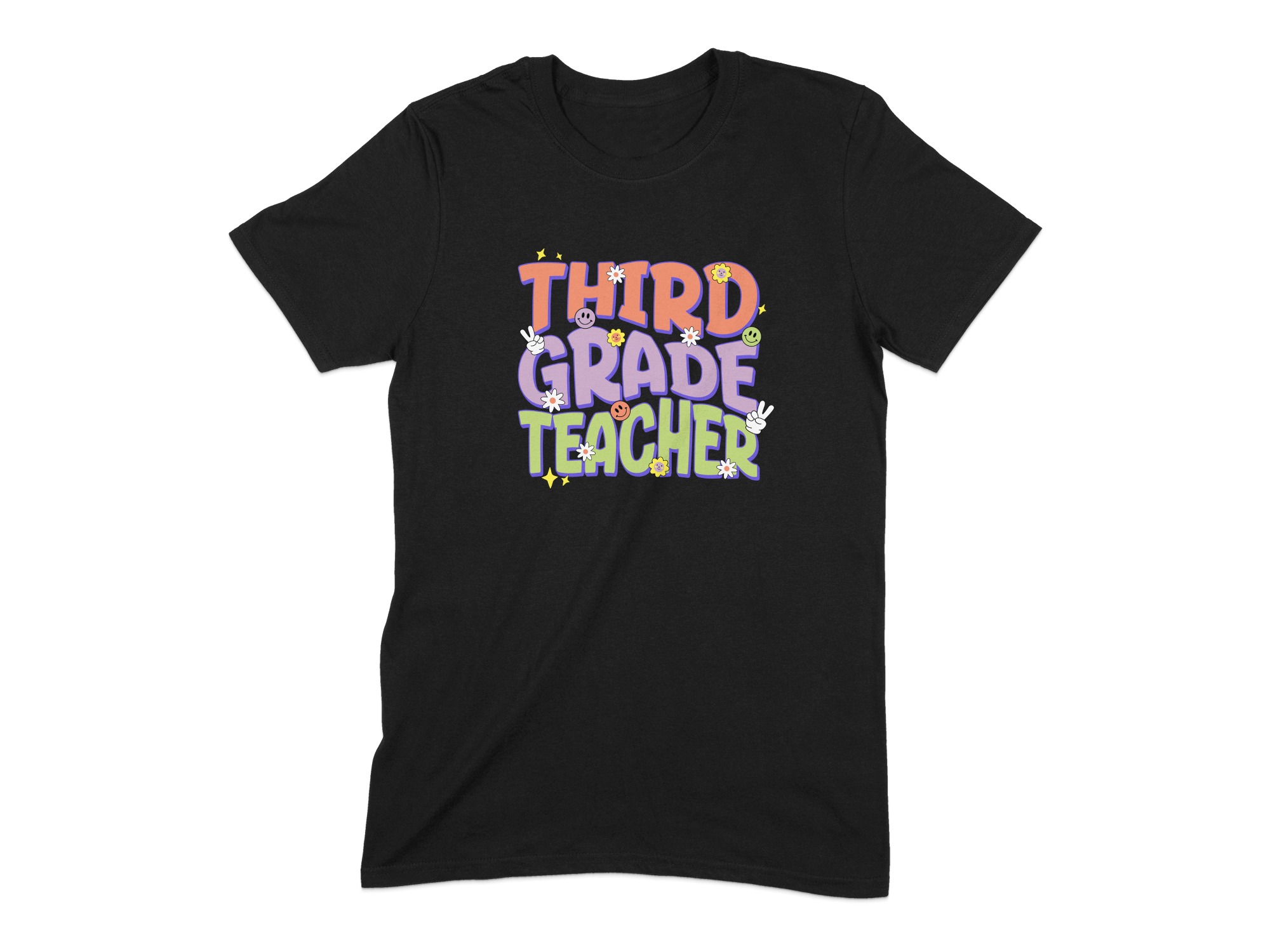 5996e470-27b3-49e2-b30f-dfc4e8f27505 Retro Third Grade Teacher T-Shirt | Groovy Graphic Tee