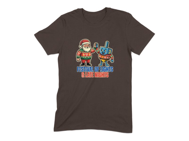 Chrismukkah Santa & Dreidel Graphic T-Shirt
