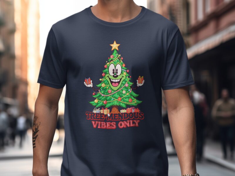 Tree-Mendous Vibes Only Holiday Christmas Tree T-Shirt