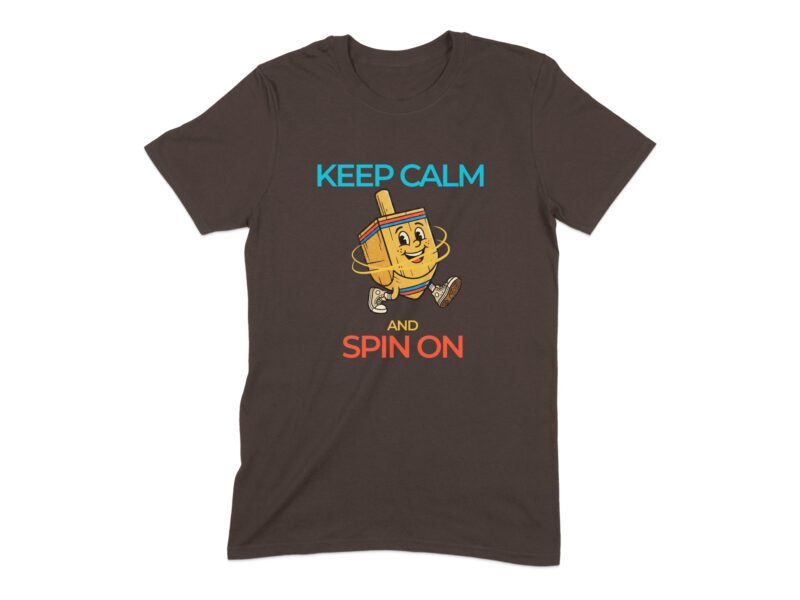 Keep Calm and Spin On Hanukkah Dreidel T-Shirt