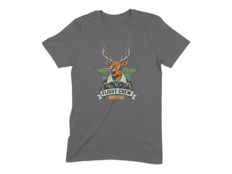 North Pole Flight Crew Aviator Deer T-Shirt