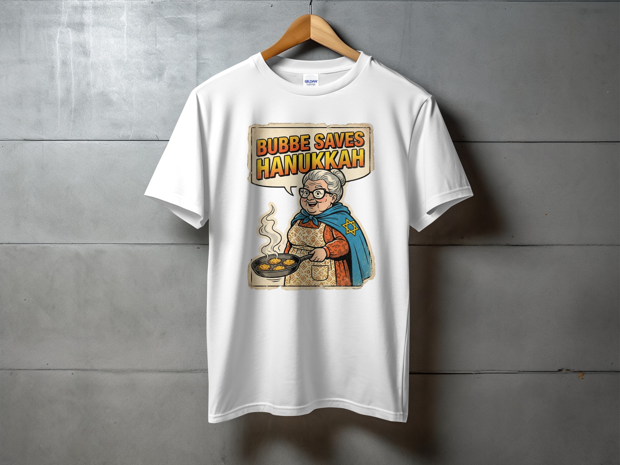 7dc2ed43-75e5-4d7a-aa45-c104867e50a1 Bubbe Saves Hanukkah Superhero Great Cooking Skills T-Shirt