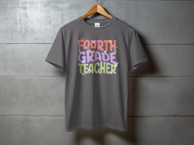 Retro Fourth Grade Teacher T-Shirt