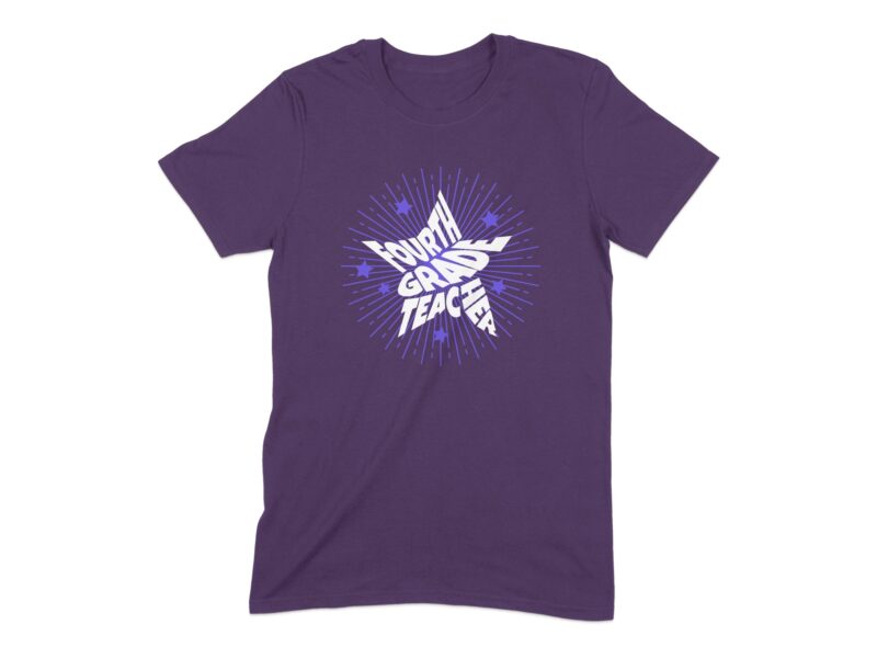 Fourth Grade Teacher T-Shirt Retro Starburst