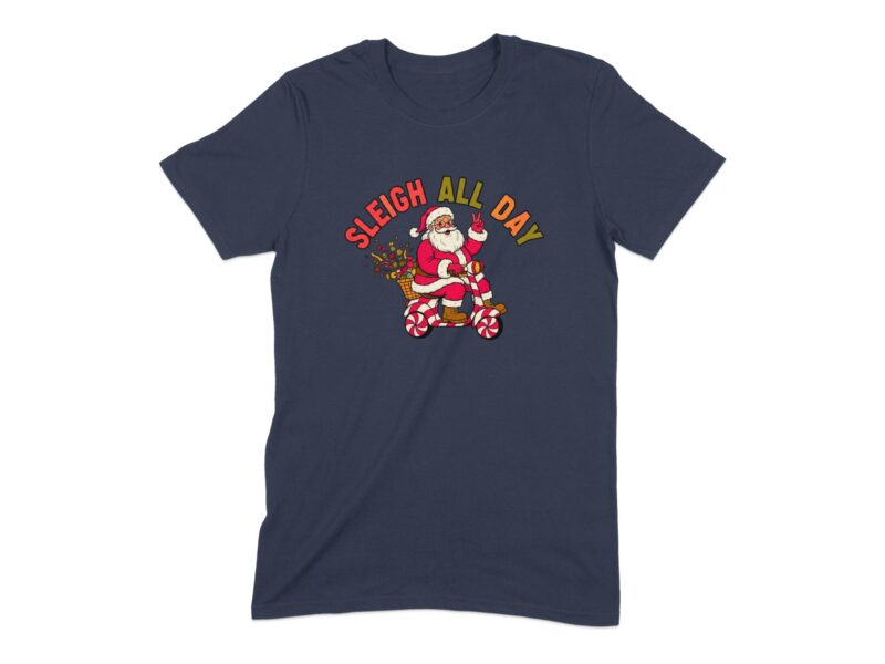 Retro Sleigh All Day Santa T-Shirt