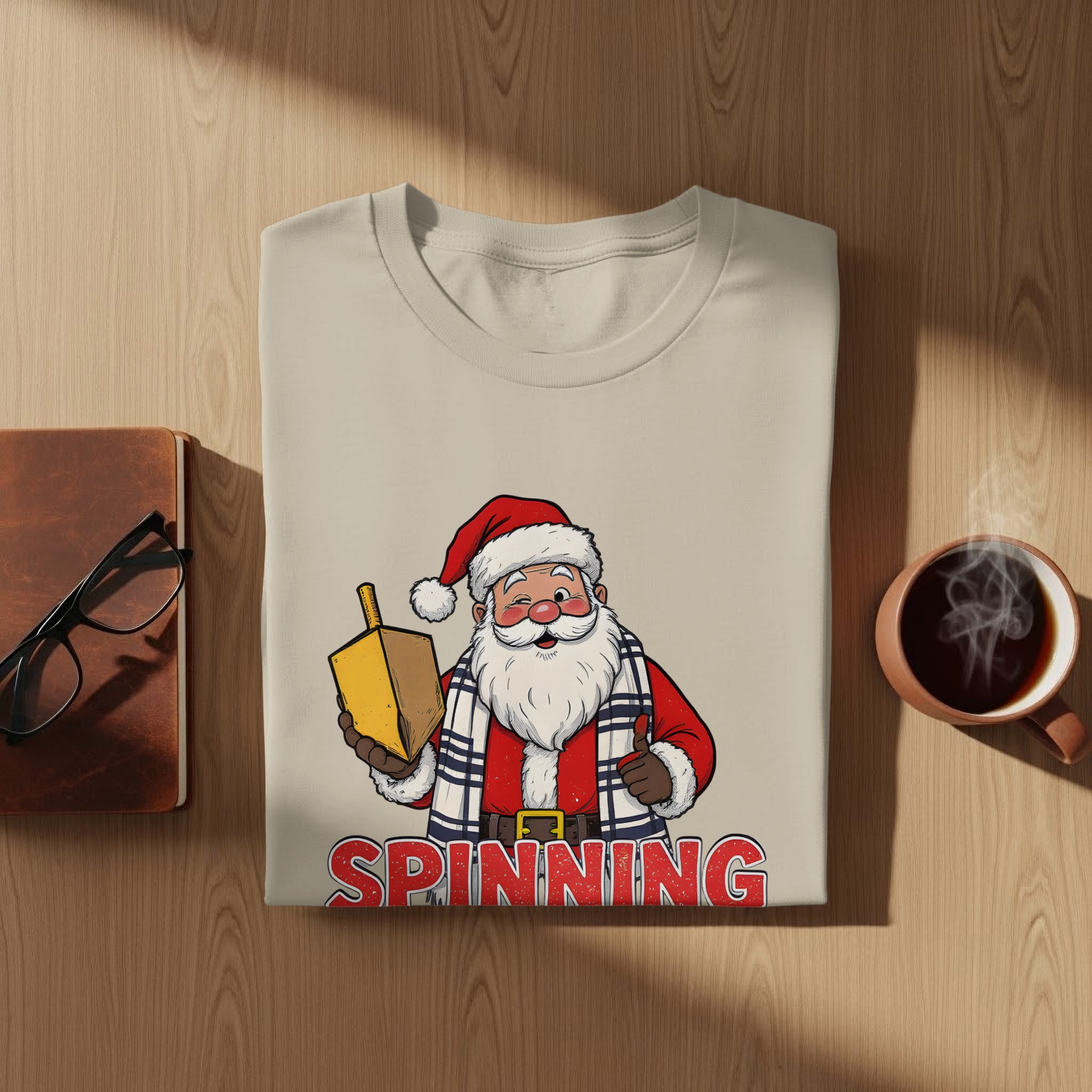 Spinning Into The Season Santa Holiday Celebration T-Shirt