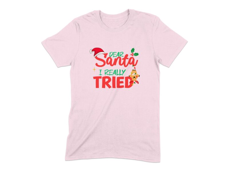Dear Santa I Really Tried Christmas T-Shirt
