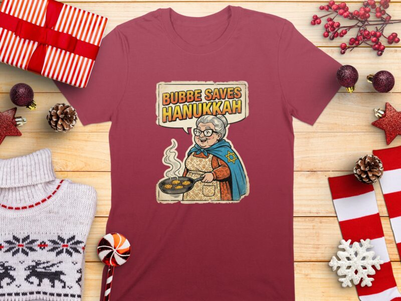 Bubbe Saves Hanukkah Superhero Great Cooking Skills T-Shirt