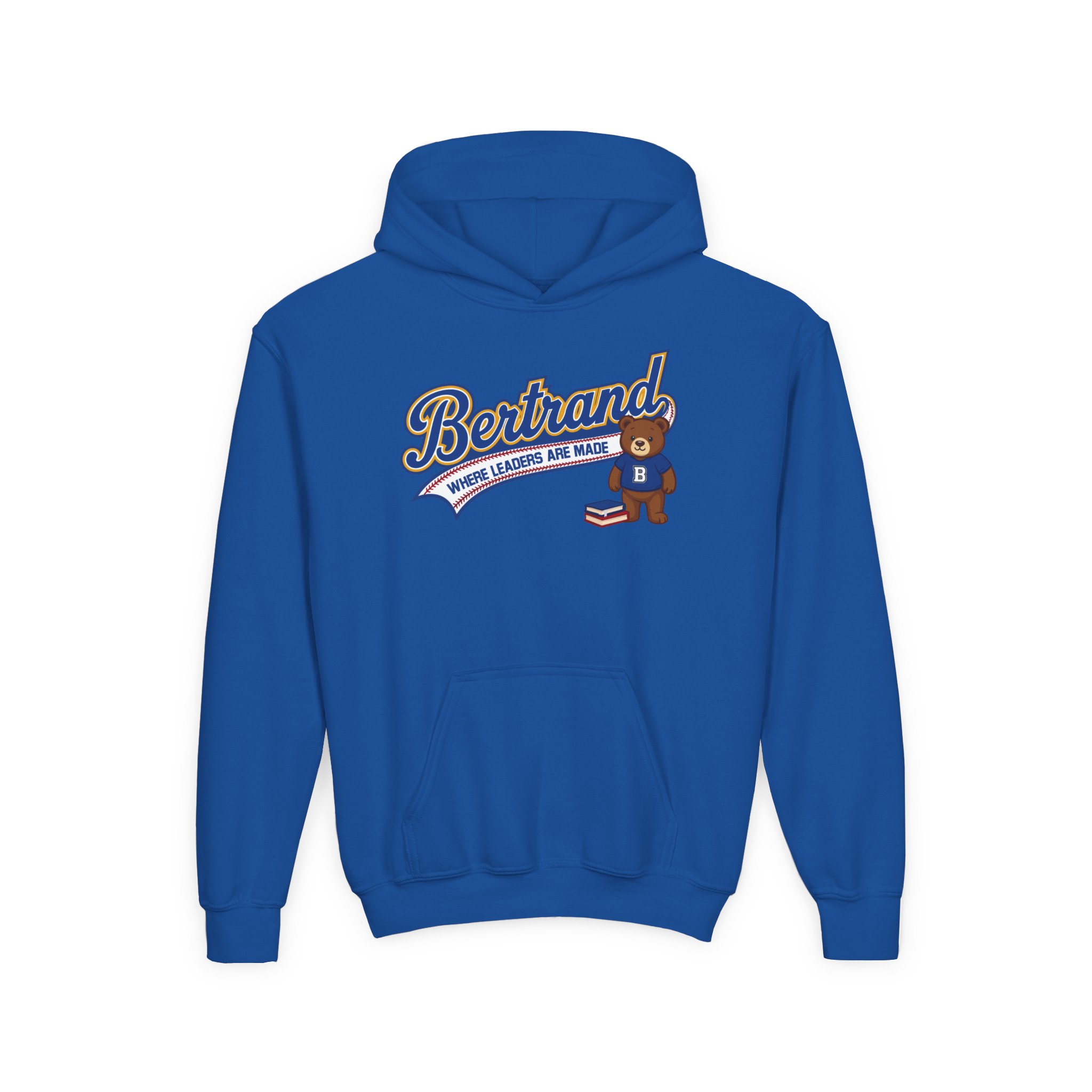 9490709922947501731_2048.jpeg Youth Hoodie — 'Bertrand' Baseball Style Bear Mascot