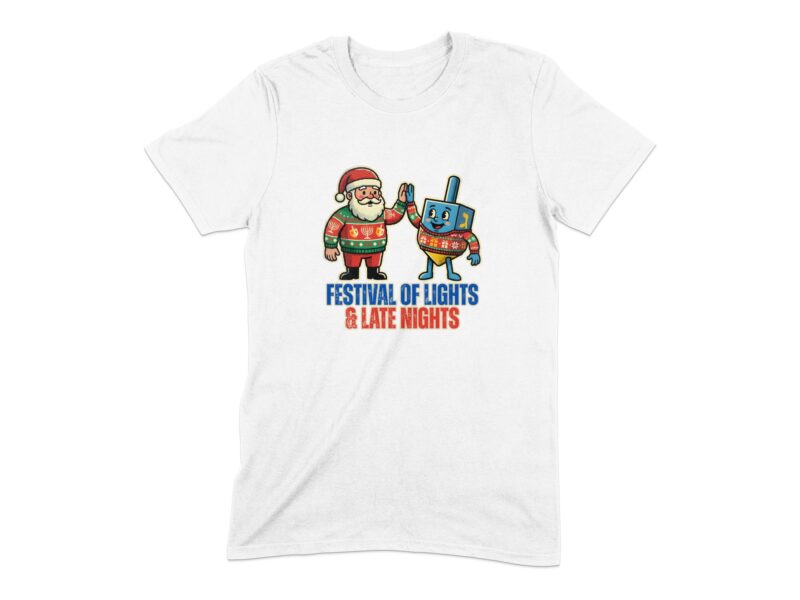 Chrismukkah Santa & Dreidel Graphic T-Shirt