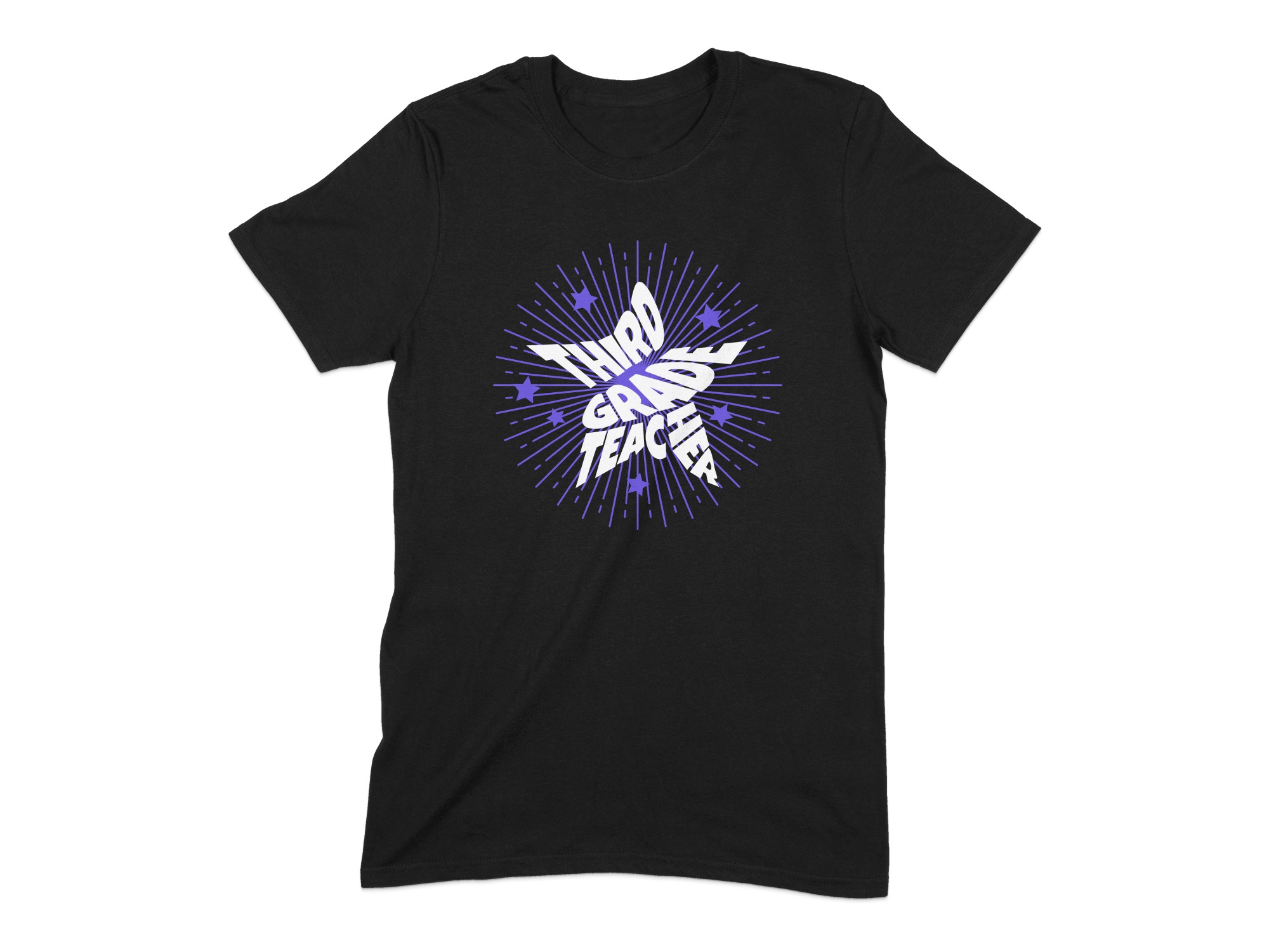 Third Grade Teacher Sunburst Graphic T-Shirt